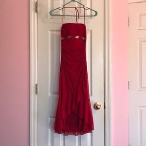 Long flowy red dress